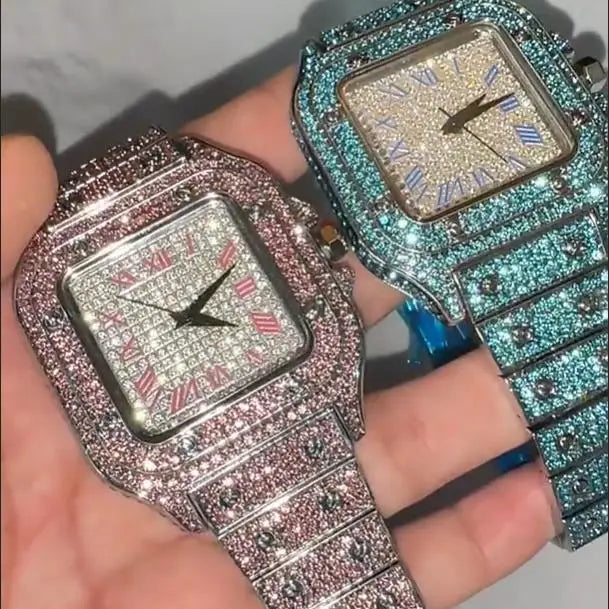 UWIN Iced Out Damenuhr – Kristall Luxusuhr Y2K Style