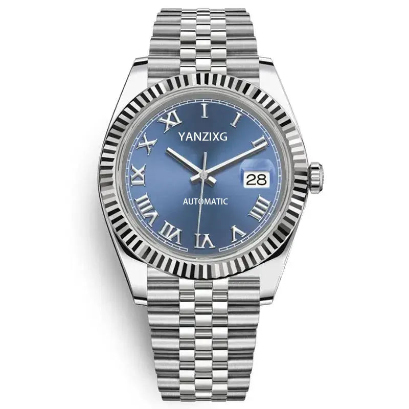 Mens Watches 41mm Dial Stainless Steel Strap Automatic Watch Mechanical Movement Casual Business Wristwatch Elegant Style