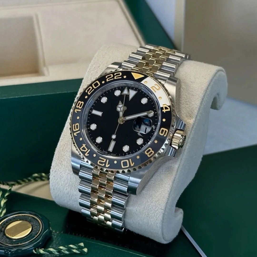 Designer Luxusuhr Herren – Saphirglas 904L Gold Automatik