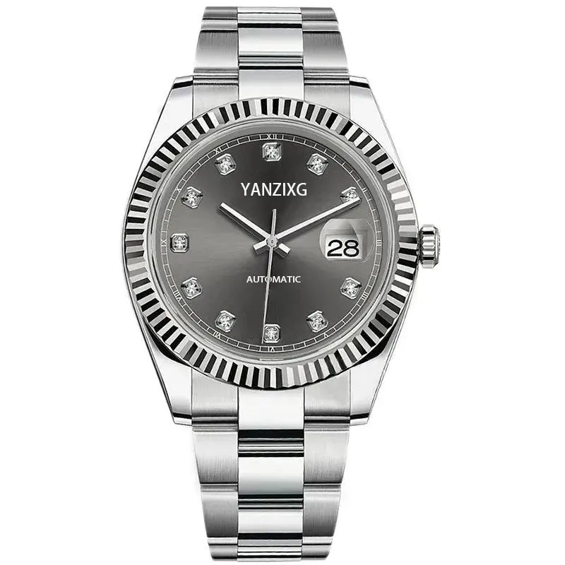 Mens Watches 41mm Dial Stainless Steel Strap Automatic Watch Mechanical Movement Casual Business Wristwatch Elegant Style