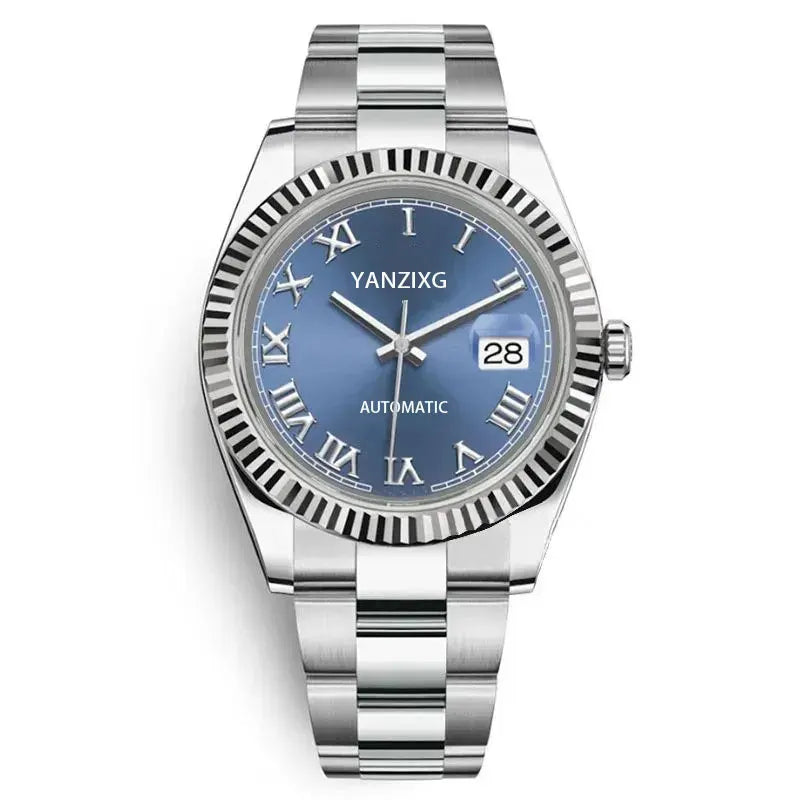 Mens Watches 41mm Dial Stainless Steel Strap Automatic Watch Mechanical Movement Casual Business Wristwatch Elegant Style