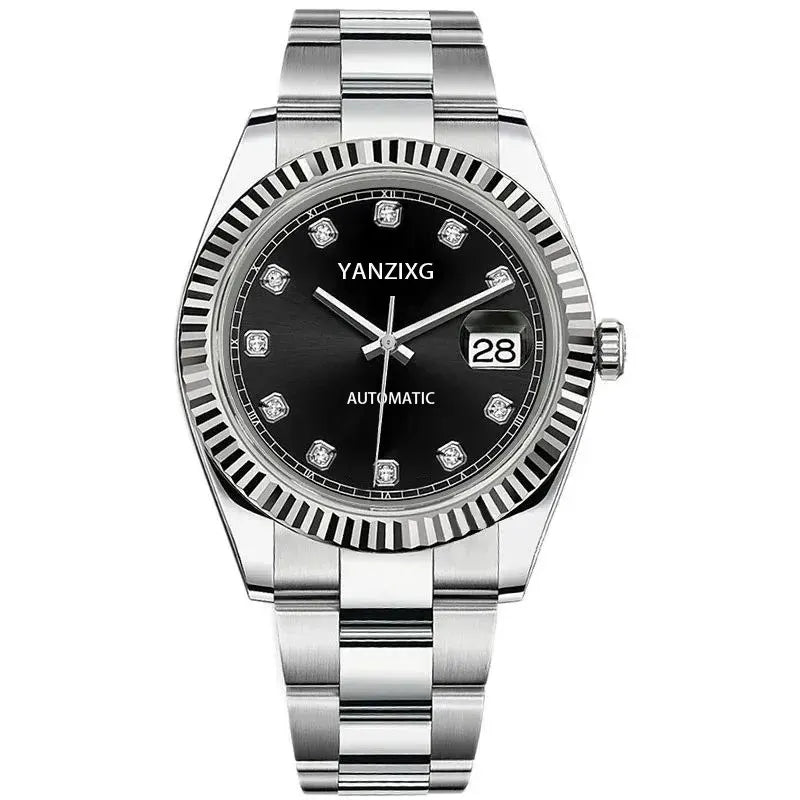 Mens Watches 41mm Dial Stainless Steel Strap Automatic Watch Mechanical Movement Casual Business Wristwatch Elegant Style