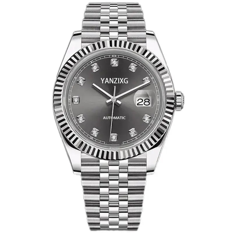 Mens Watches 41mm Dial Stainless Steel Strap Automatic Watch Mechanical Movement Casual Business Wristwatch Elegant Style