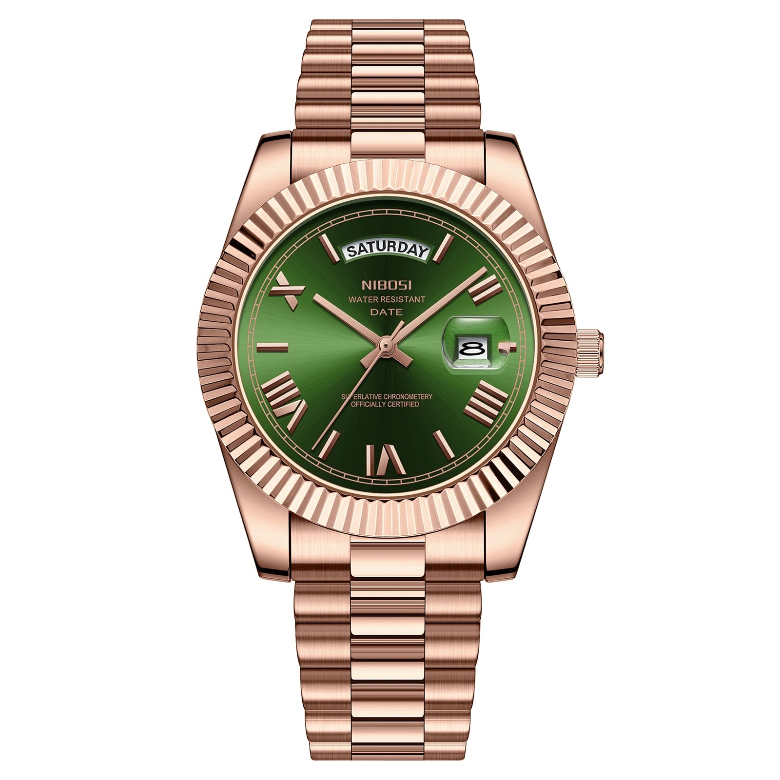 NIBOSI 2628 Klassische Herrenuhr – Massiver Edelstahl