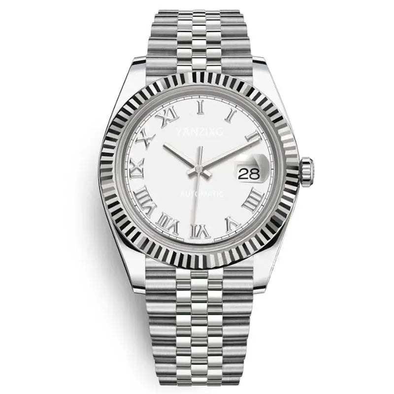 Mens Watches 41mm Dial Stainless Steel Strap Automatic Watch Mechanical Movement Casual Business Wristwatch Elegant Style