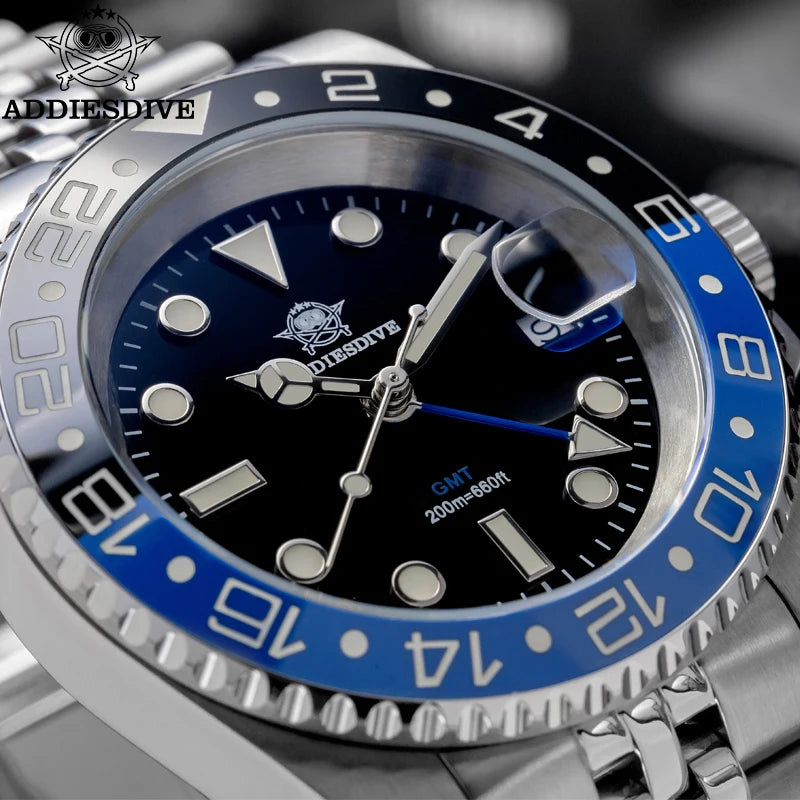 ADDIESDIVE GMT Taucheruhr 2024 – 200m Keramik Quarz