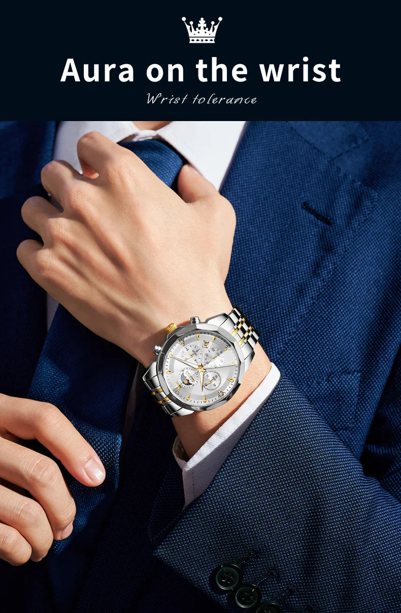 OLEVS Mondphase Chronograph – Prism Mirror Quarzuhr