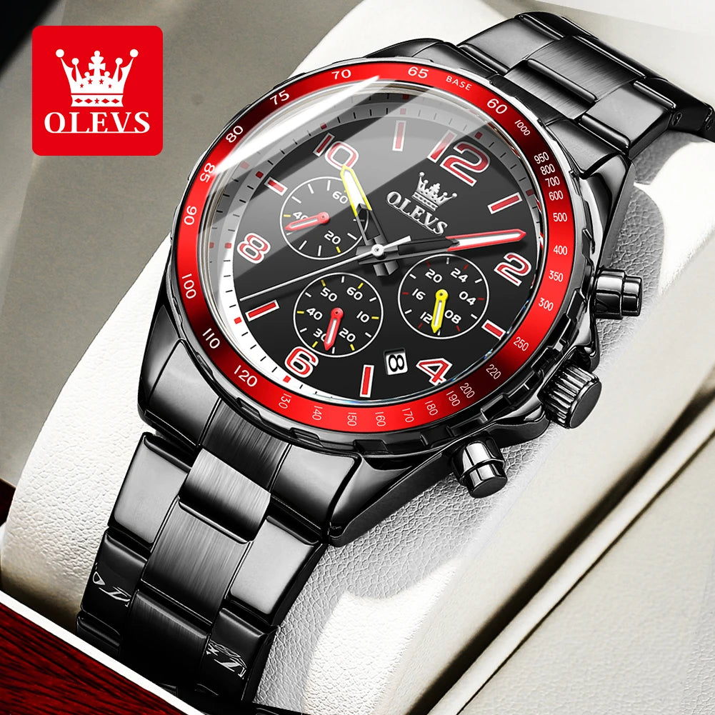 OLEVS ATY714 Chronograph Herrenuhr – Edelstahl mit Geschenkbox