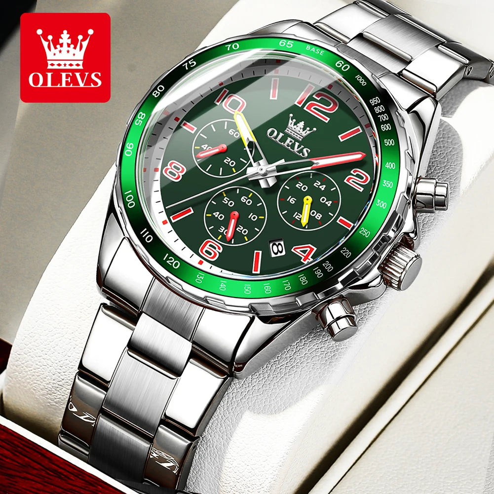 OLEVS ATY714 Chronograph Herrenuhr – Edelstahl mit Geschenkbox