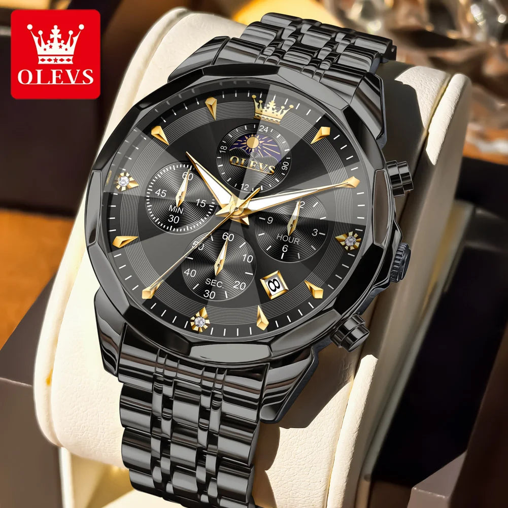 OLEVS Mondphase Chronograph – Prism Mirror Quarzuhr