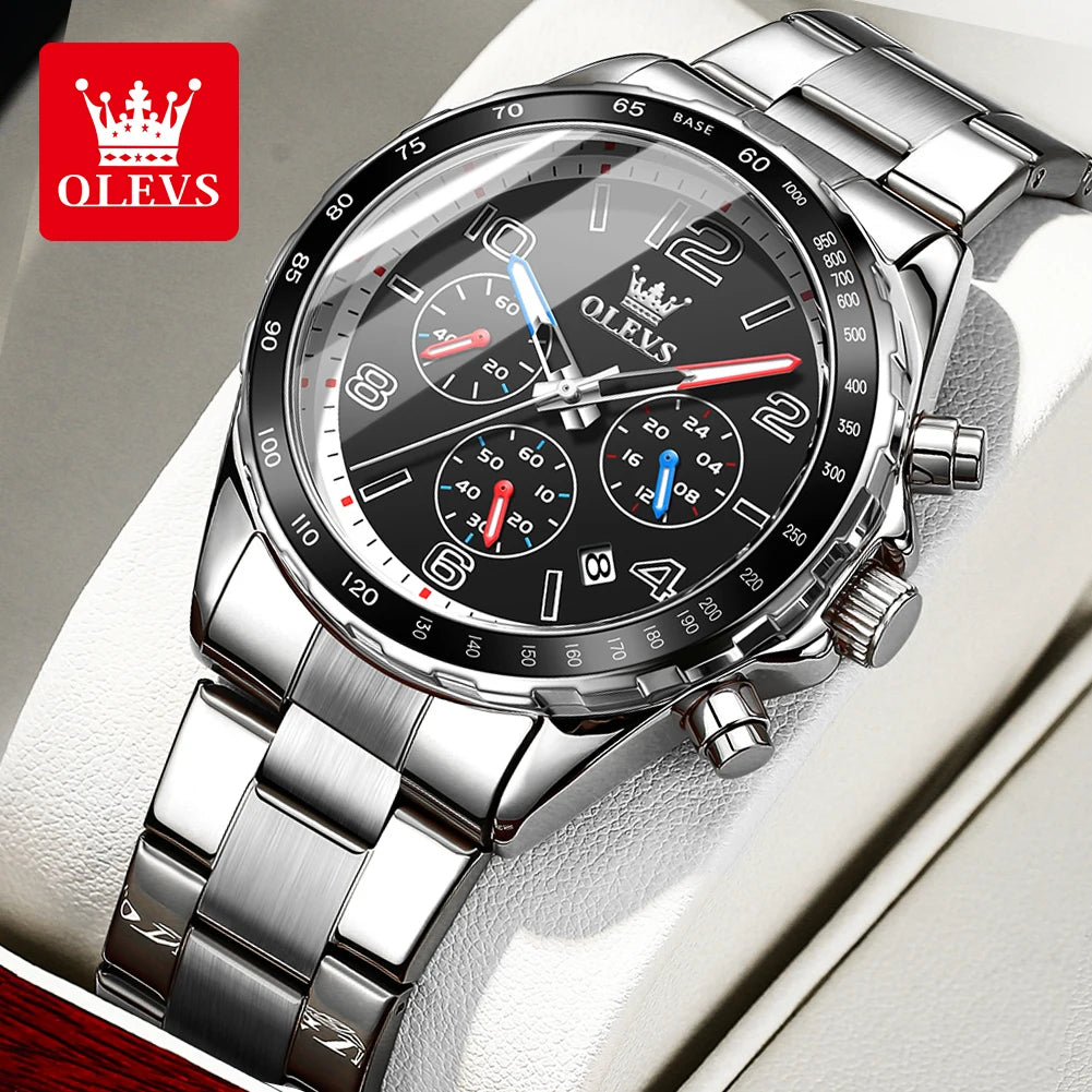 OLEVS ATY714 Chronograph Herrenuhr – Edelstahl mit Geschenkbox