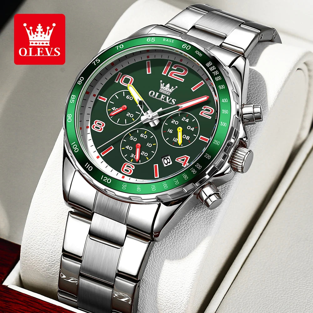 OLEVS ATY714 Chronograph Herrenuhr – Edelstahl mit Geschenkbox